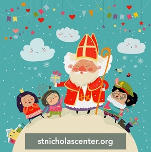 St Nicholas with children on world