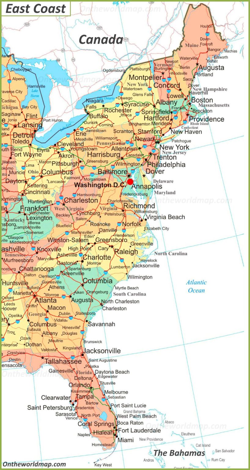 map east coast cities        <h3 class=