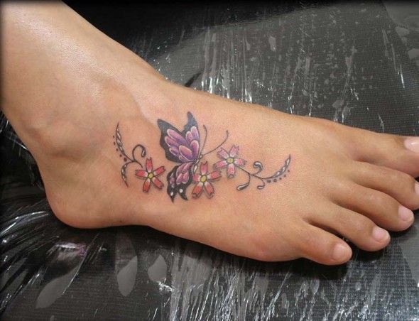 butterfly tattoo ideas for feet