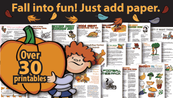 Thanksgiving Party Games Pack: over 30 printables for Fall Harvest and Thanksgiving