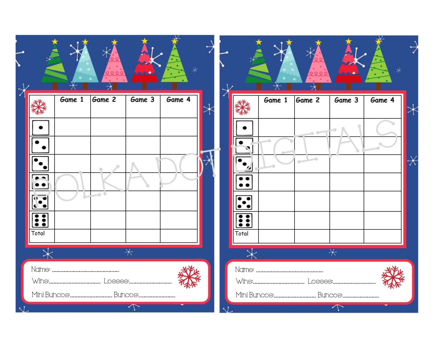 Christmas Bunco Score Sheets Printable World Celebrat Daily