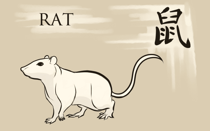 The sign of the rat symbolizes a sharp and intelligent nature.