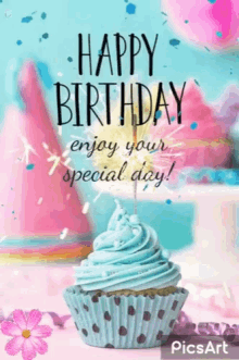 Happy Birthday To You Cupcake GIF - HappyBirthdayToYou Cupcake EnjoyYourDay GIFs