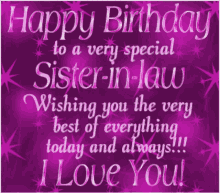 Happy Birthday Sister In Law GIF - HappyBirthday SisterInLaw ILoveYou GIFs