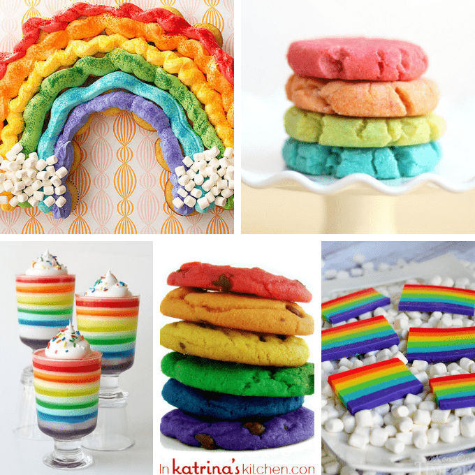 40 RAINBOW FOOD IDEAS: A roundup of rainbow treats and sweets for your rainbow party, unicorn party or St. Patrick's Day. #rainbowfood #rainbowtreats #rainbowparty 