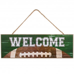 15" Wooden Sign: Welcome Football