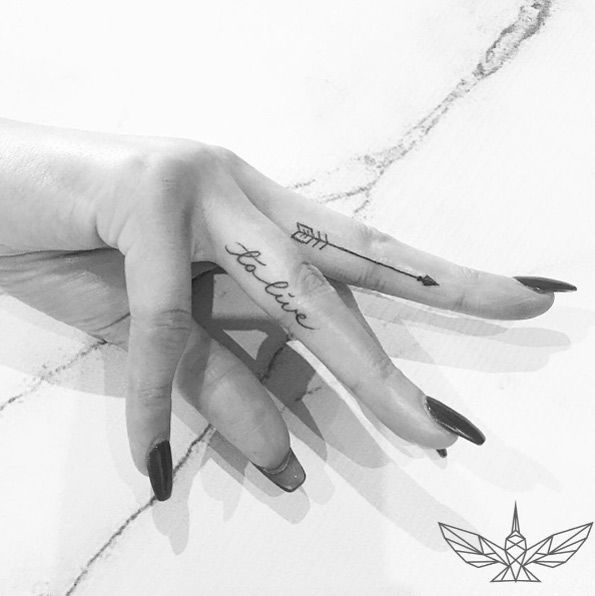 inner finger tattoos words