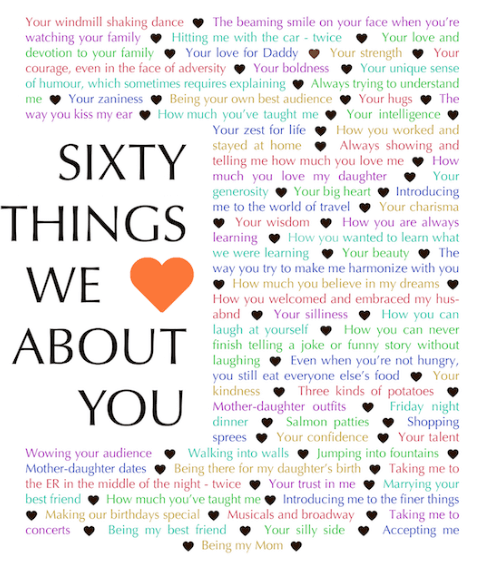 60 Things We Love About You