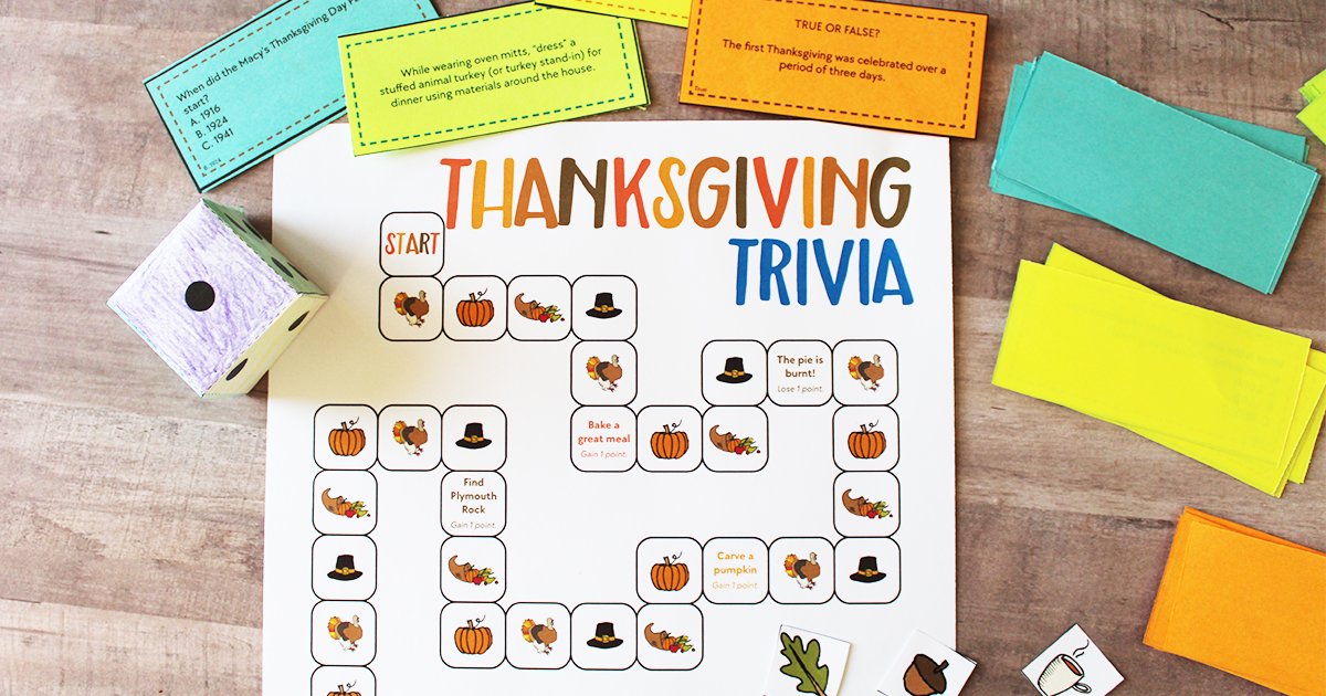 Free Printable Thanksgiving Trivia Game for Kids