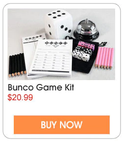 Bunco game kit includes everything you need for up to 12 players