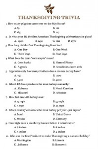 Two Thanksgiving Trivia Printables - 24/7 Moms