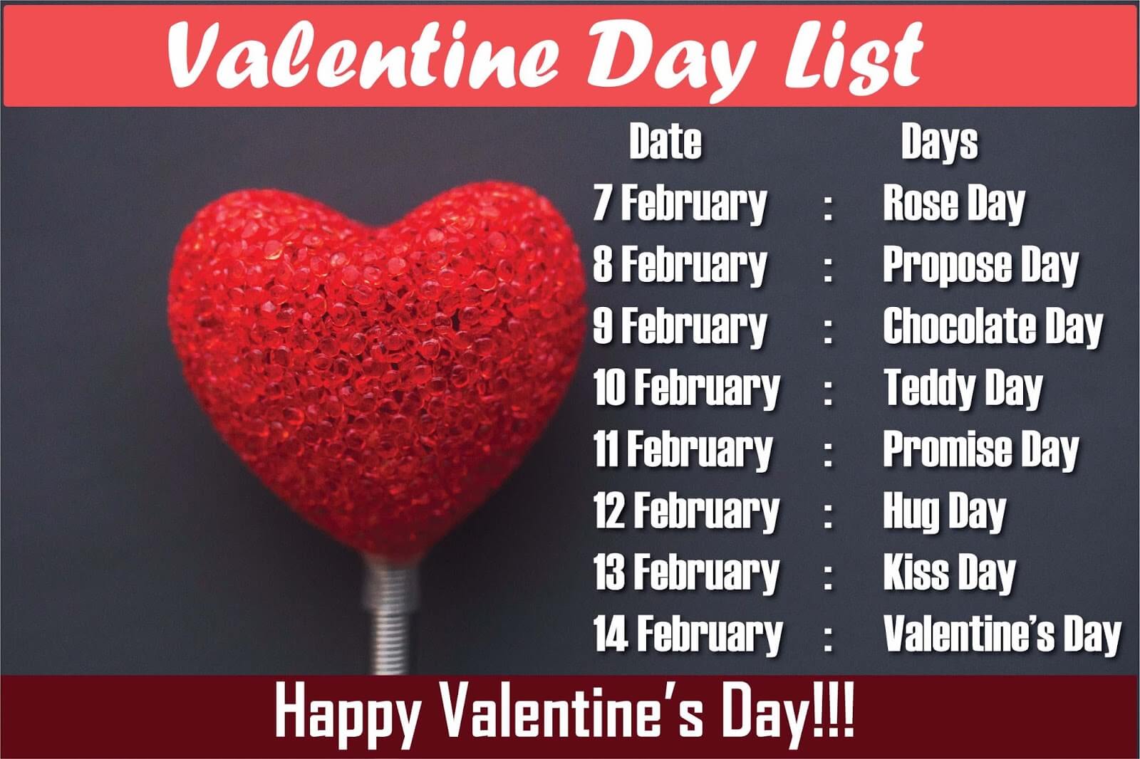 Valentine's Week Day List 2020 | Full Form