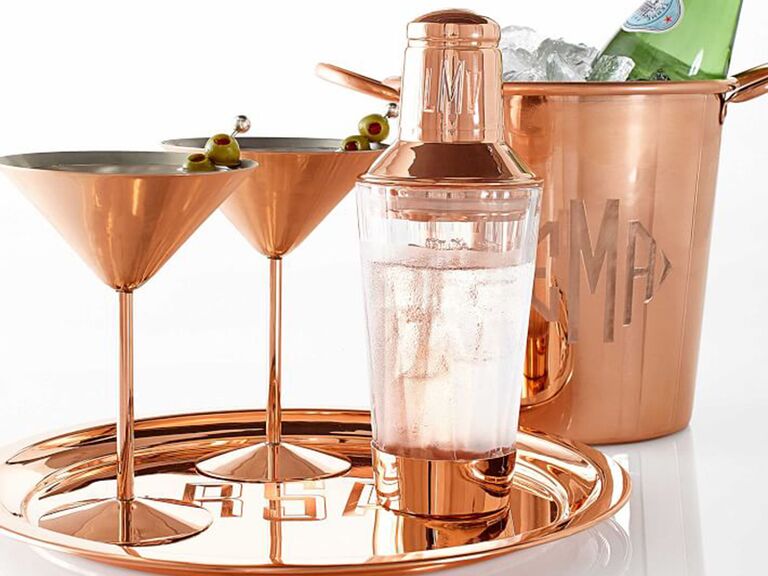 Mark and Graham copper ice bucket personalized wedding gift ideas