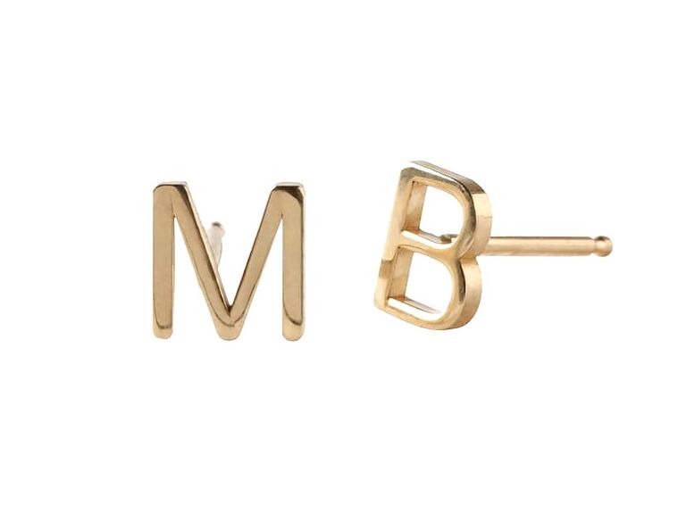 Maya Brenner initial earrings wedding gifts for bride
