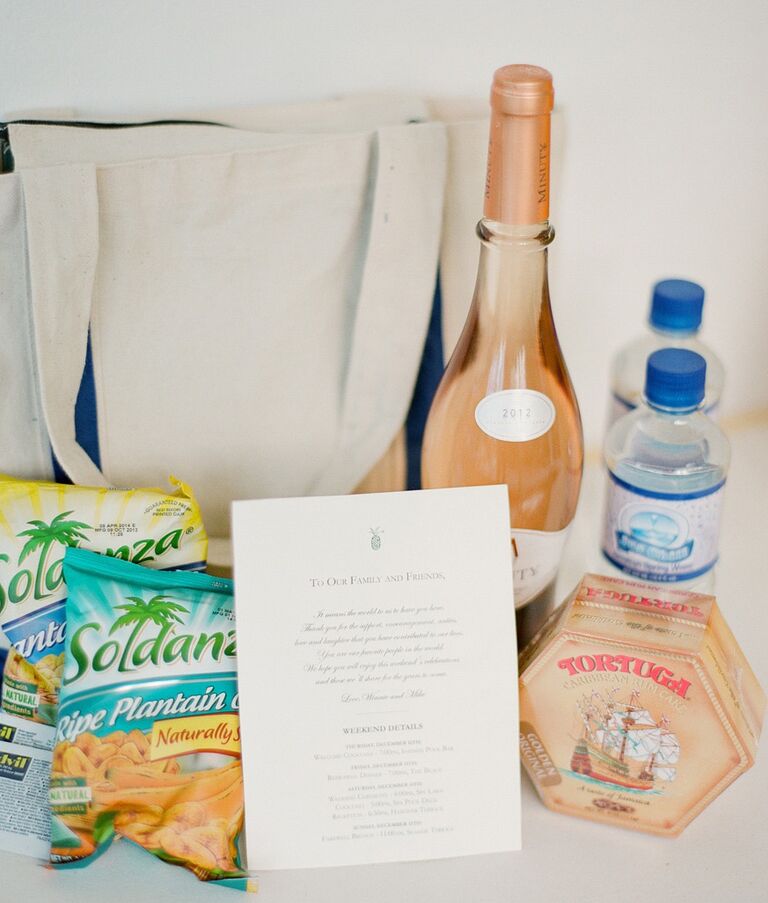 Welcome bag with drinks