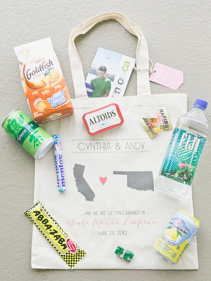 Welcome bag with thank-you letter