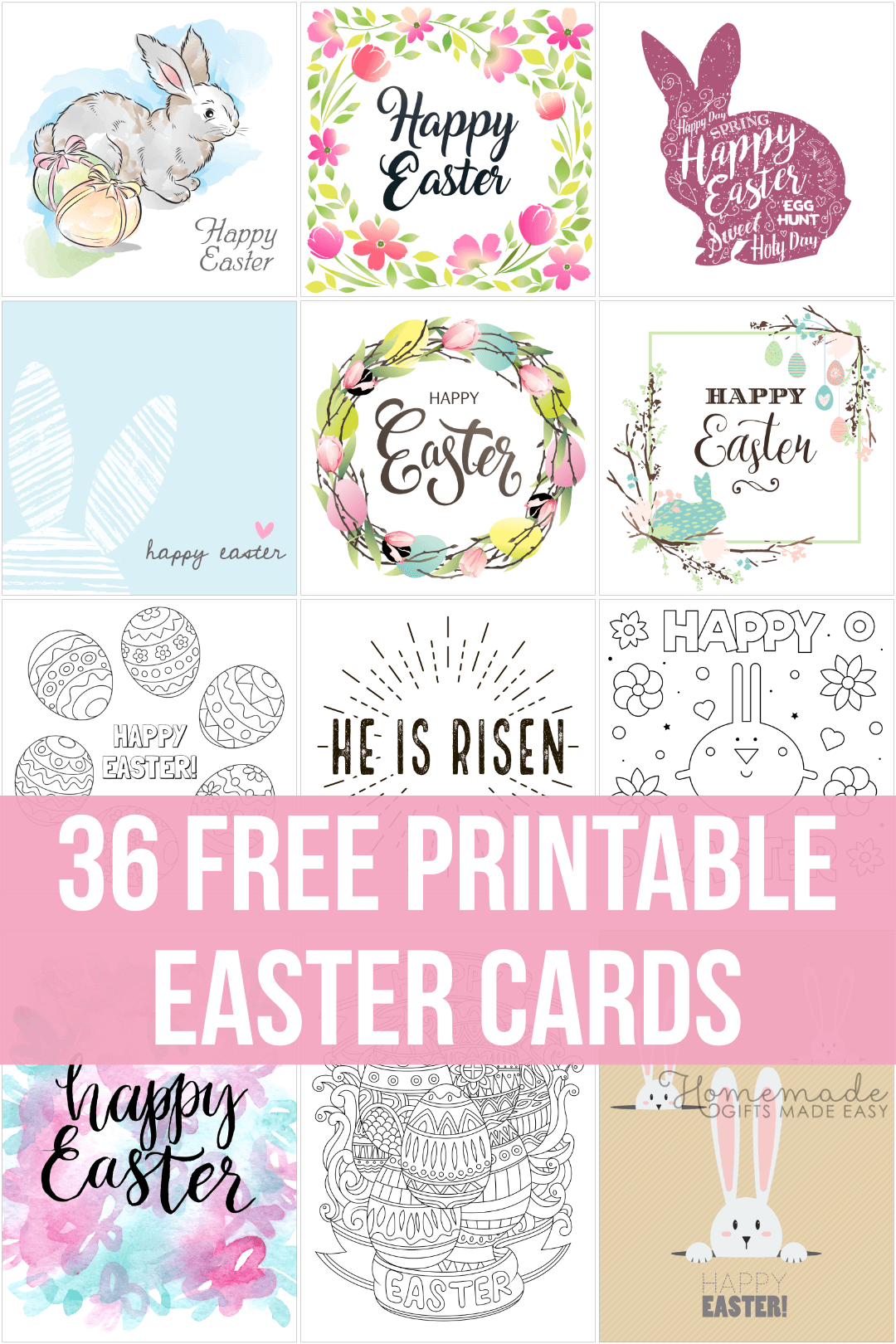 Free Printable Easter Cards - 36 designs