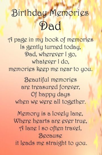 Happy Birthday Wishes in Heaven Dad, Poems from Daughter, B'Day Quotes