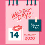 Premium Vector | Happy valentine's day calendar