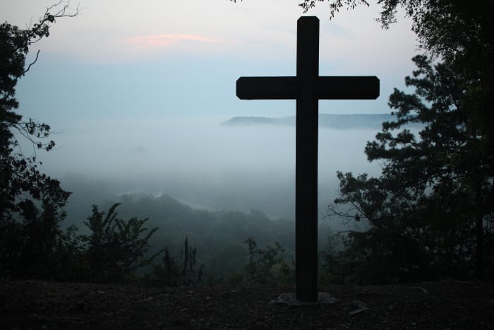 The cross on a hill.