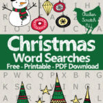 free pritnable christmas word seach puzzle PDFs