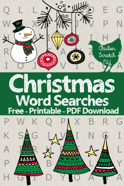 free pritnable christmas word seach puzzle PDFs