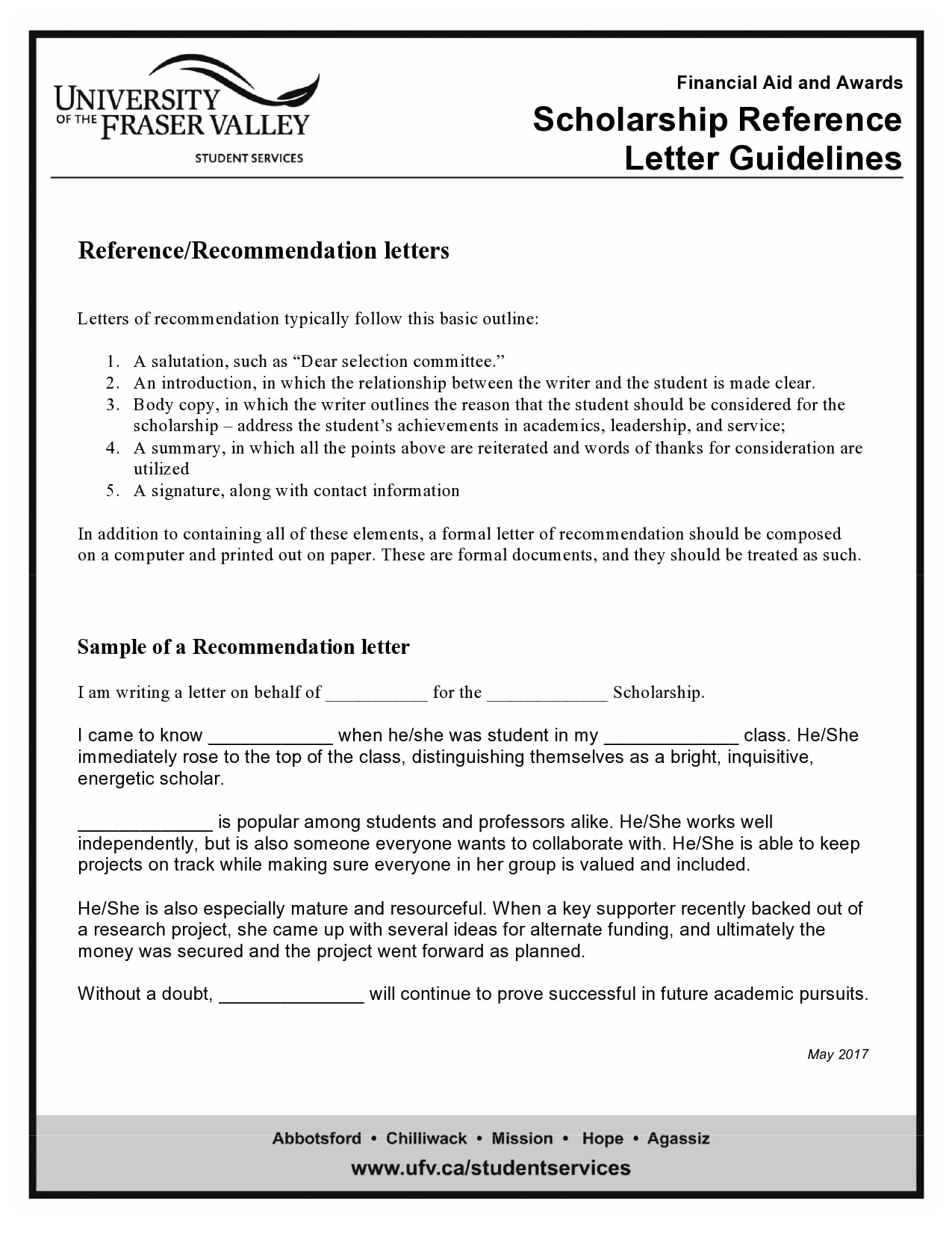 30 Recommendation Letter For Scholarship Samples