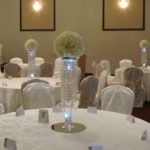 Gorgeous crystal wedding table centerpiece with flower balls