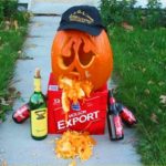 Drunken Pumpkin Vomiting Funny Picture