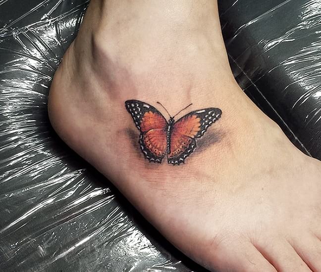 3d Butterfly Tattoos On Foot - Tattoos Gallery.