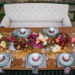 Eagle eye view of outdoor tablescape