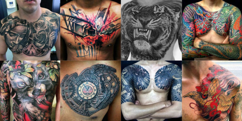 tattoo designs for men chest and shoulder