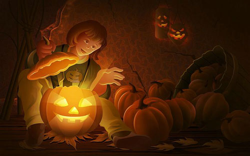 Halloween illustration Wallpaper 