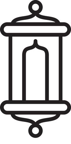 eid mubarak lantern line style icon vector illustration design - Stock Image