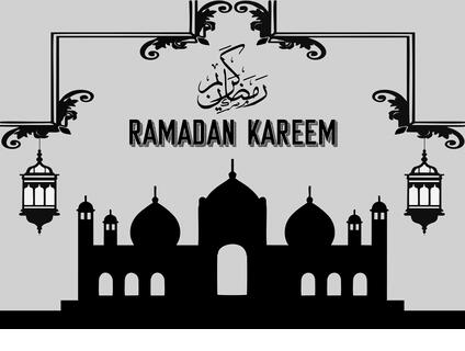 Ramadan Kareem Poster Vector Illustration Concept Using Simple Design And Art - Stock Image