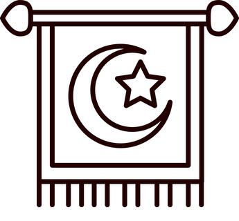 eid mubarak islamic religious celebration pendant decoration vector illustration line style icon - Stock Image
