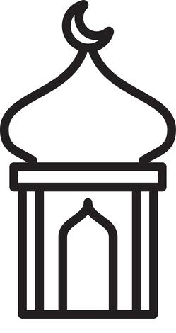 eid mubarak mosque cupule line style icon vector illustration design - Stock Image