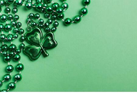 St Patric's day decor with place for text. - Stock Image