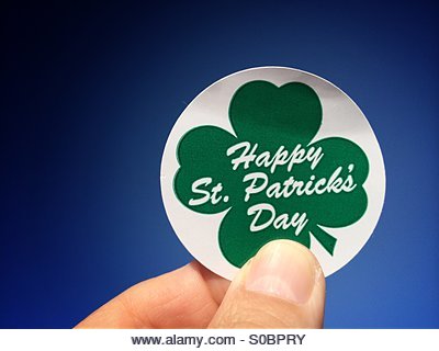 A Happy Saint Patrick's Day sticker - Stock Image