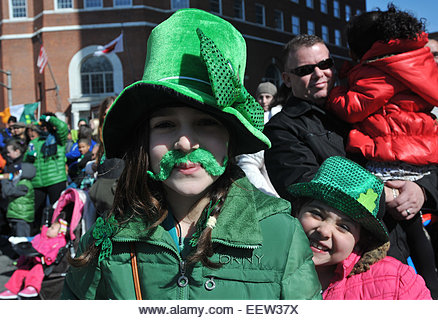 New Haven CT USA--  Scenes from the annual New Haven St. Patricks Parade. - Stock Image