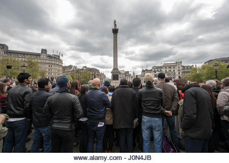 London, UK. 14th April, 2021. Crowds watch the open-air performance of 'The Passion of Jesus' by the Wintershall - Stock Image