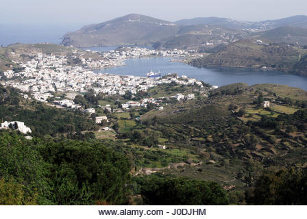 Christian Orthodox Passion Week, Easter on the Greek Island of the Apocalypse (Patmos) - the monastery of St. John - Stock Image