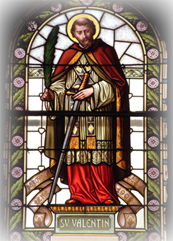 Stained Glass Image of St. Valentine