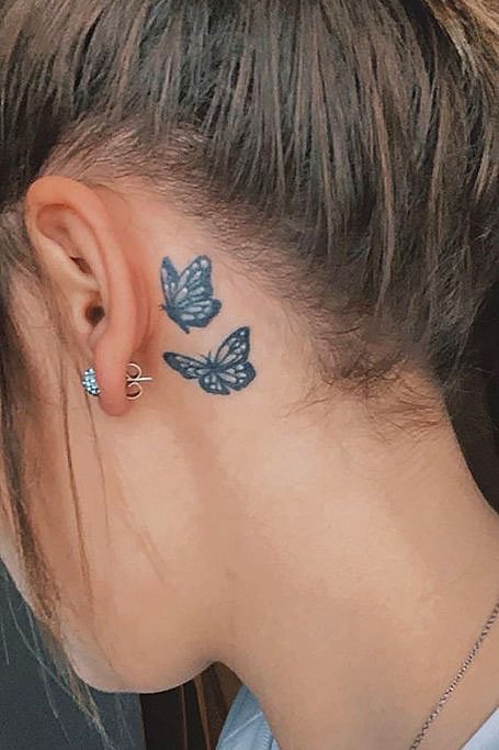 Tattoo Gallery : 20 Beautiful butterfly tattoos behind ear pictures