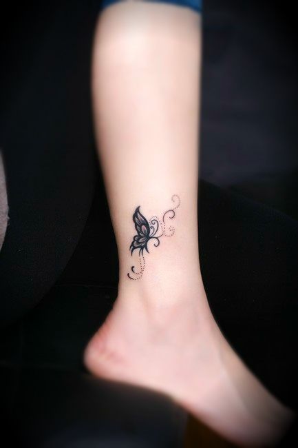 butterfly tattoos foot ankle