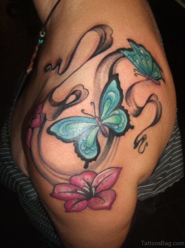 butterfly tattoos on shoulder for women