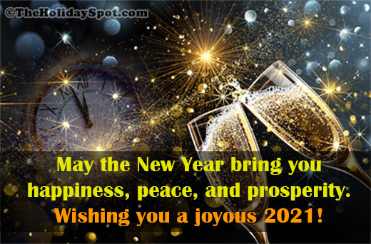Greeting card for a joyous New Year 2021
