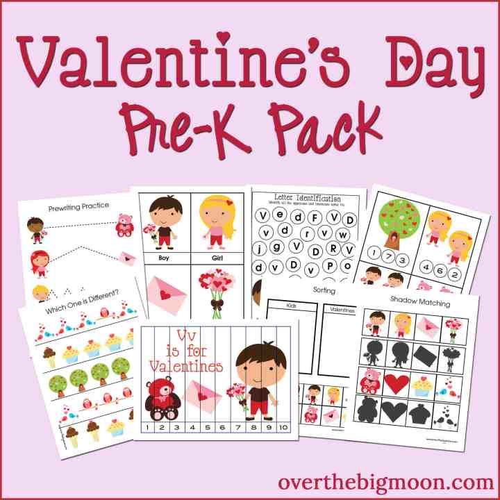 Valentine's Day Preschool Learning Pages -- 30 pages of fun Valentine's Day Activities for kids 2-5! Such a fun way to celebrate the holiday!