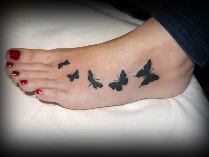 butterfly tattoos foot ankle