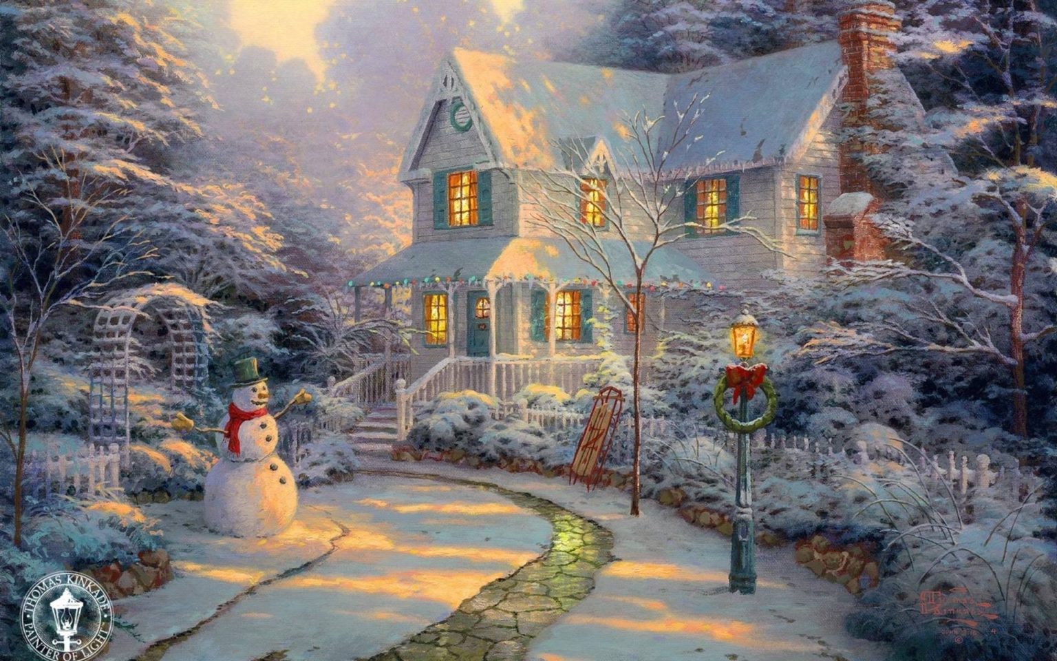 10 Best Free Thomas Kinkade Christmas Screensavers FULL HD 1920×1080